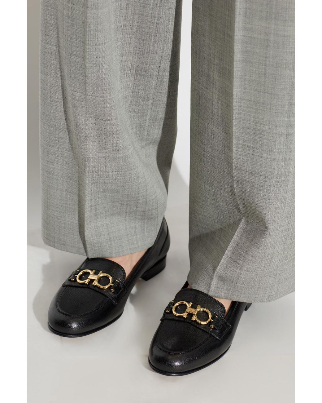 Ferragamo Black 'Bax' Shoes, Loafers Type