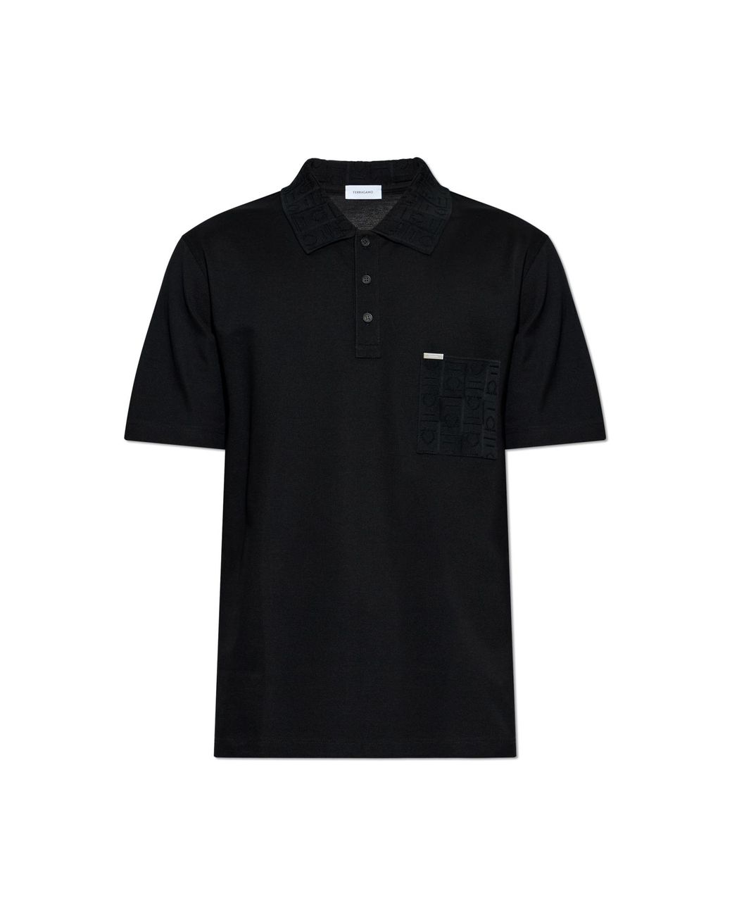 Ferragamo Black Polo With Pocket for men