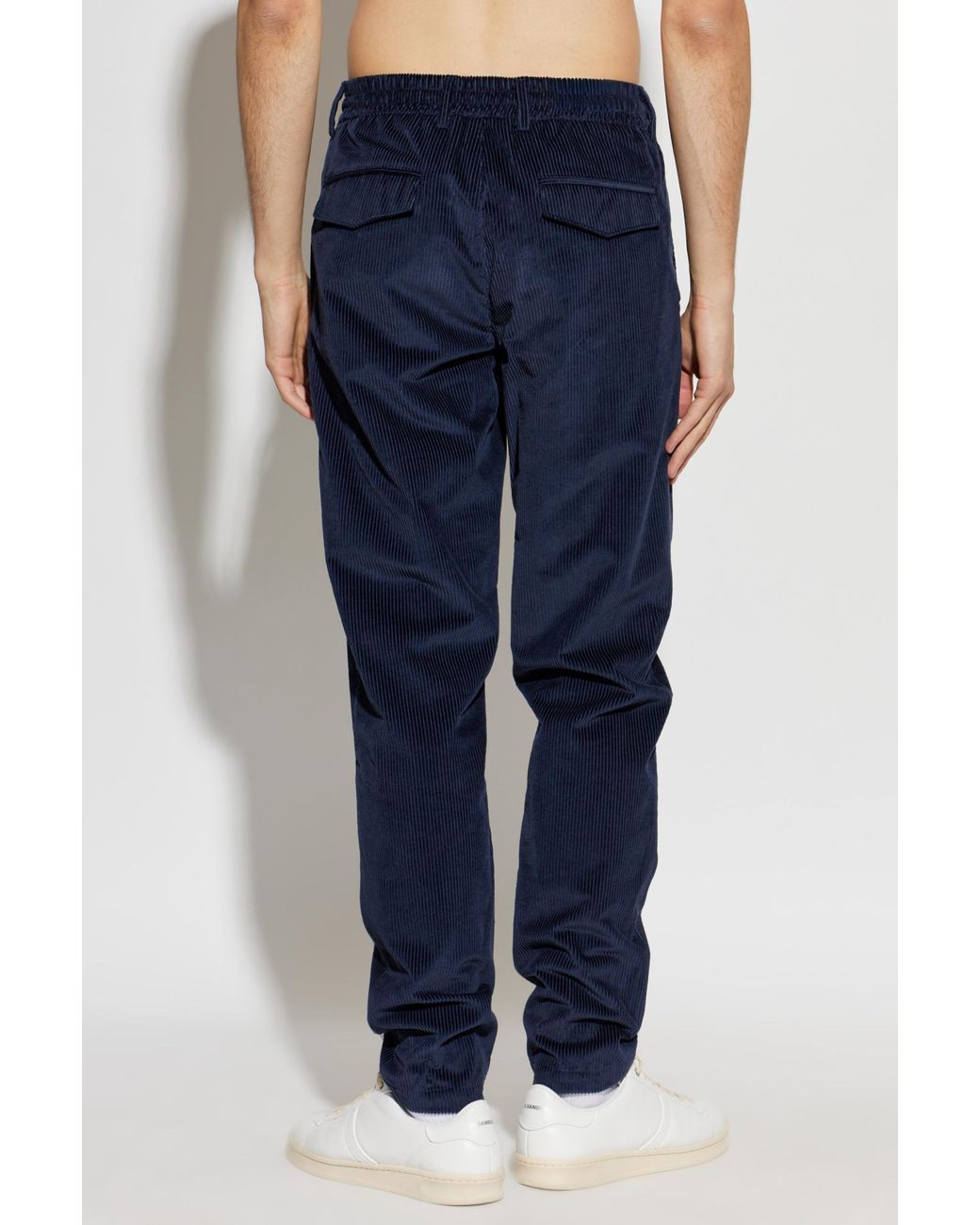 Eleventy Blue Corduroy Trousers for men