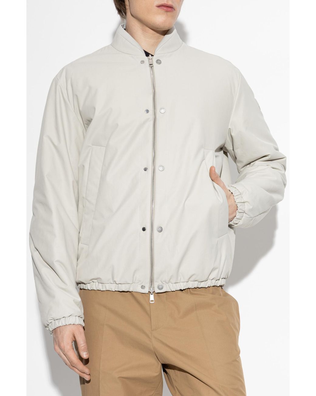 Moncler Gray Reversible Jacket "Tafoni" for men