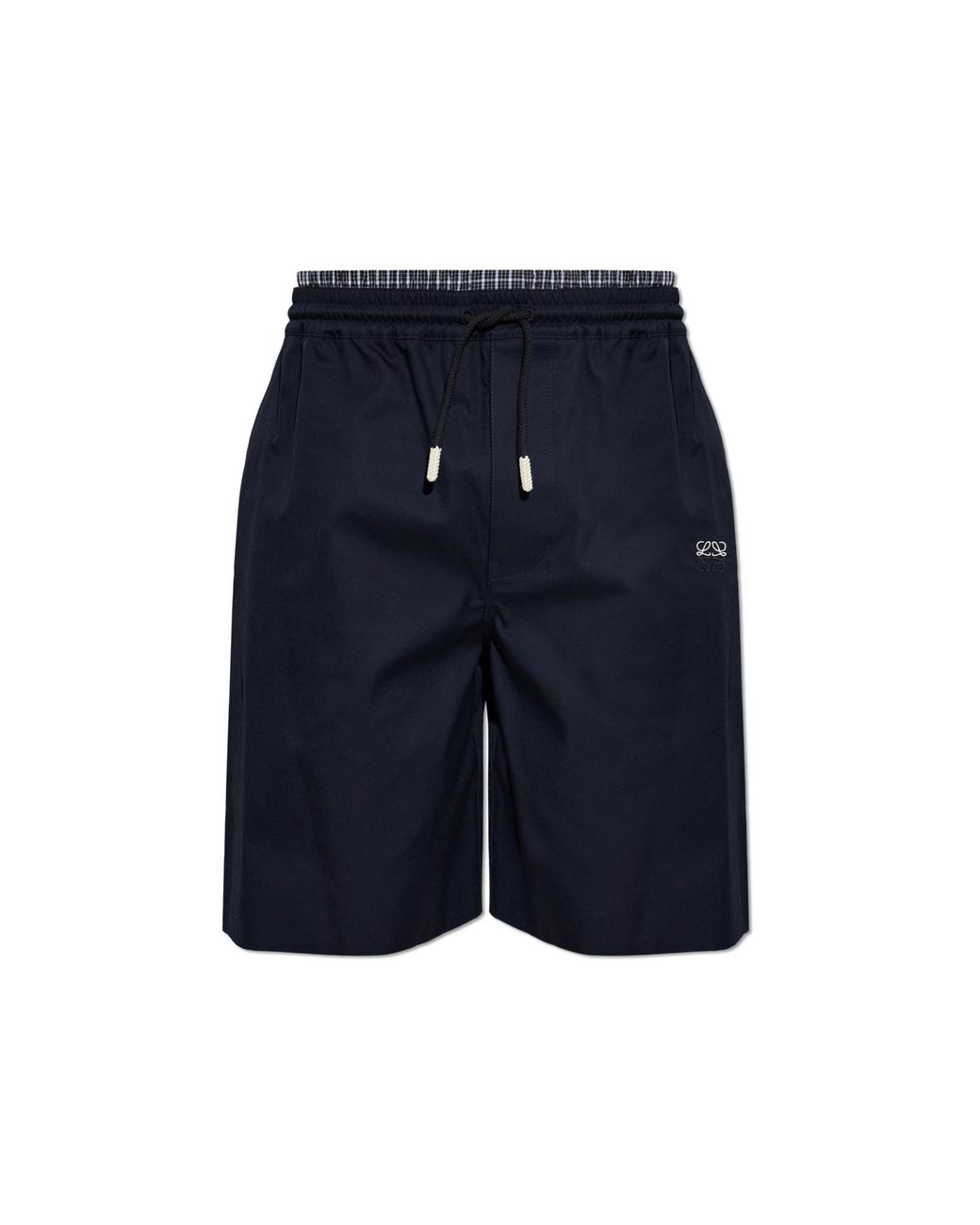 Loewe Blue Shorts With Embroidered Logo for men