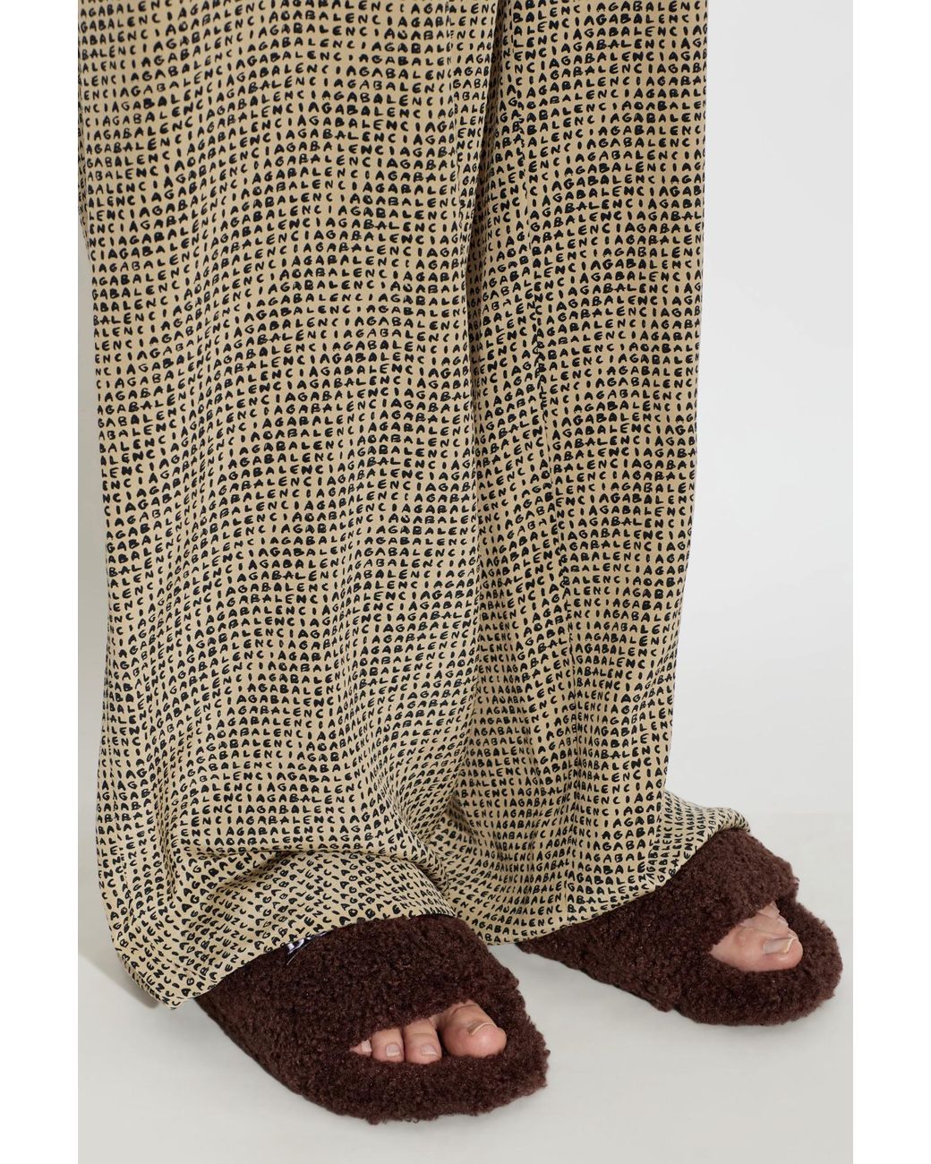 Balenciaga Brown 'Furry' Slippers