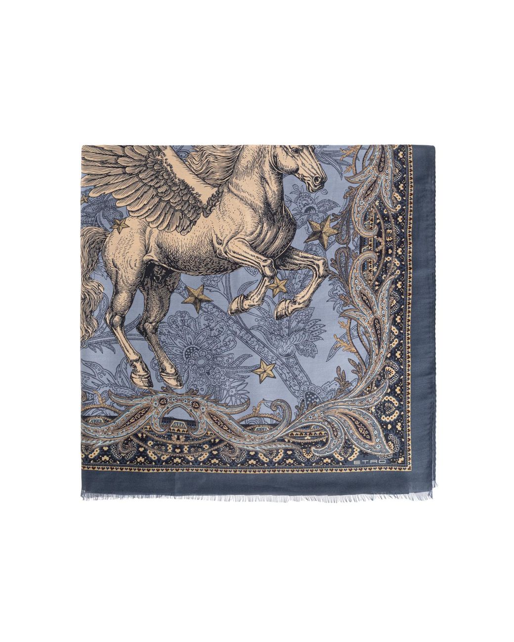 Etro Gray Scarf With Print for men