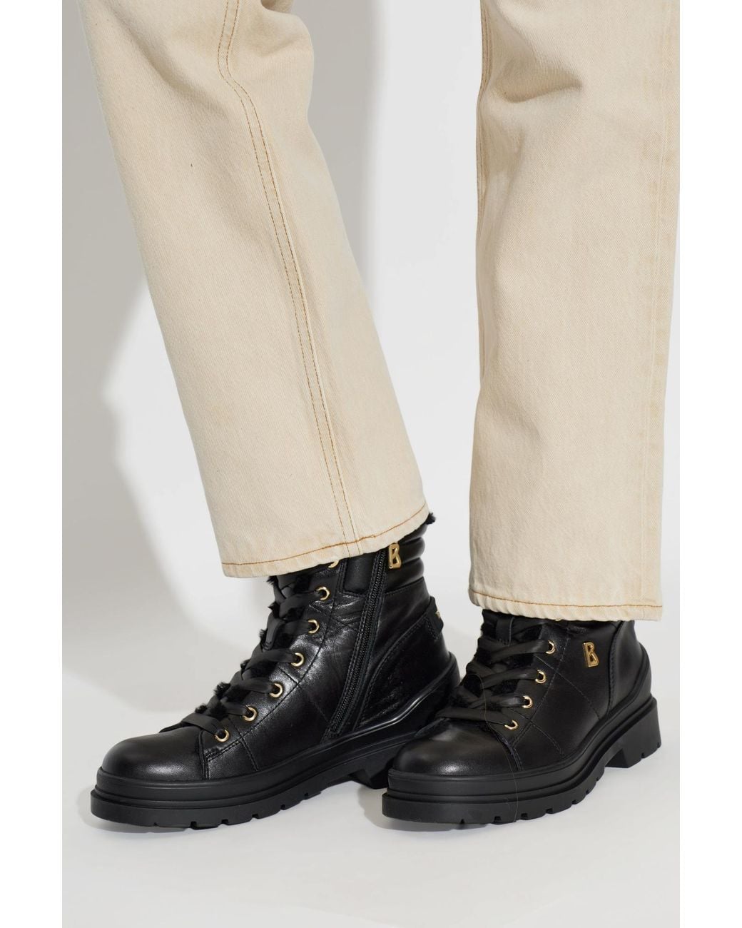 Bogner Black Leather Snow Boots 'St.Moritz'