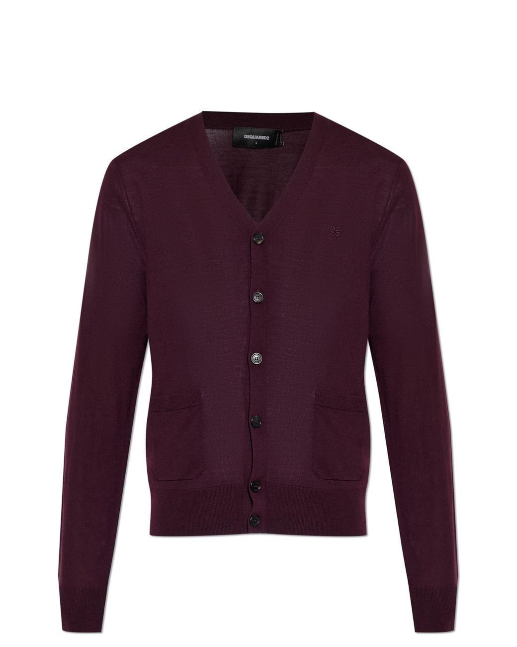 DSquared² Purple Wool Cardigan With Pockets for men