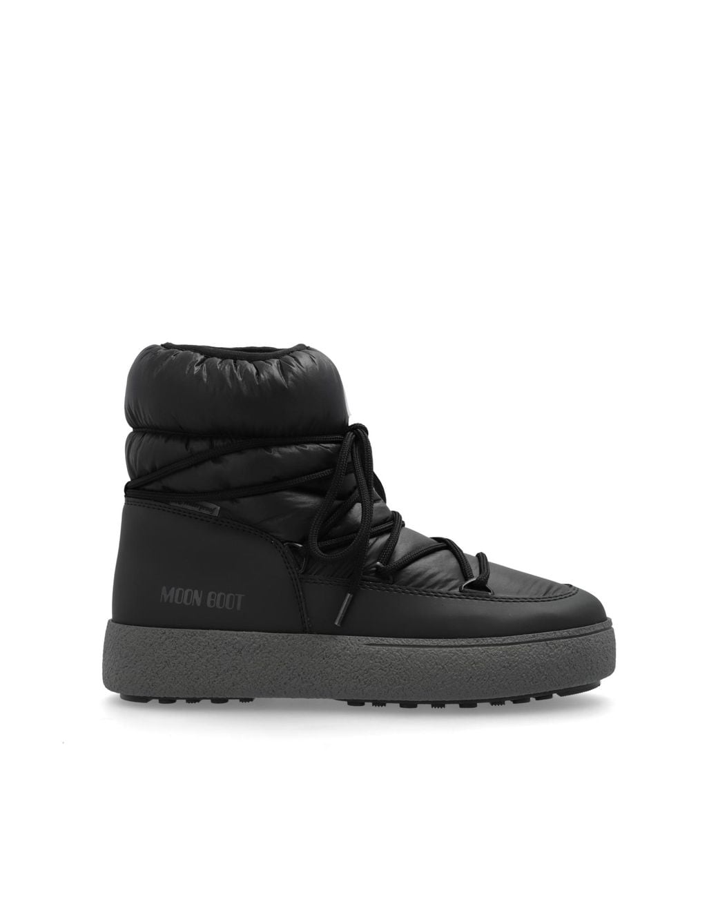 Moon Boot Black Lace-Up Nylon Snow Boots