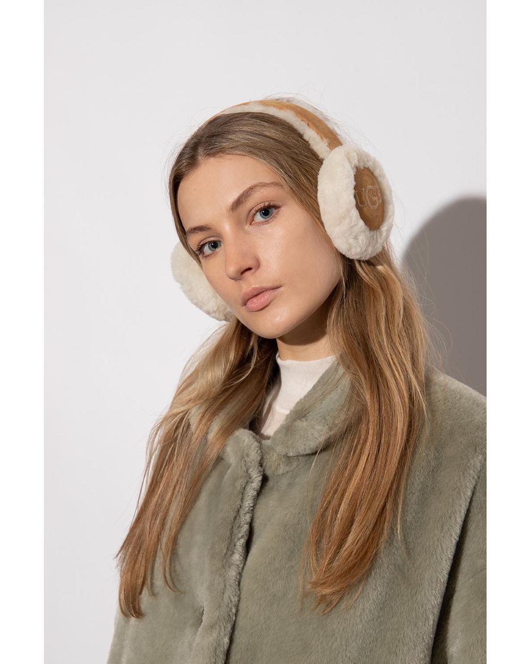 Ugg White Earmuffs With Logo