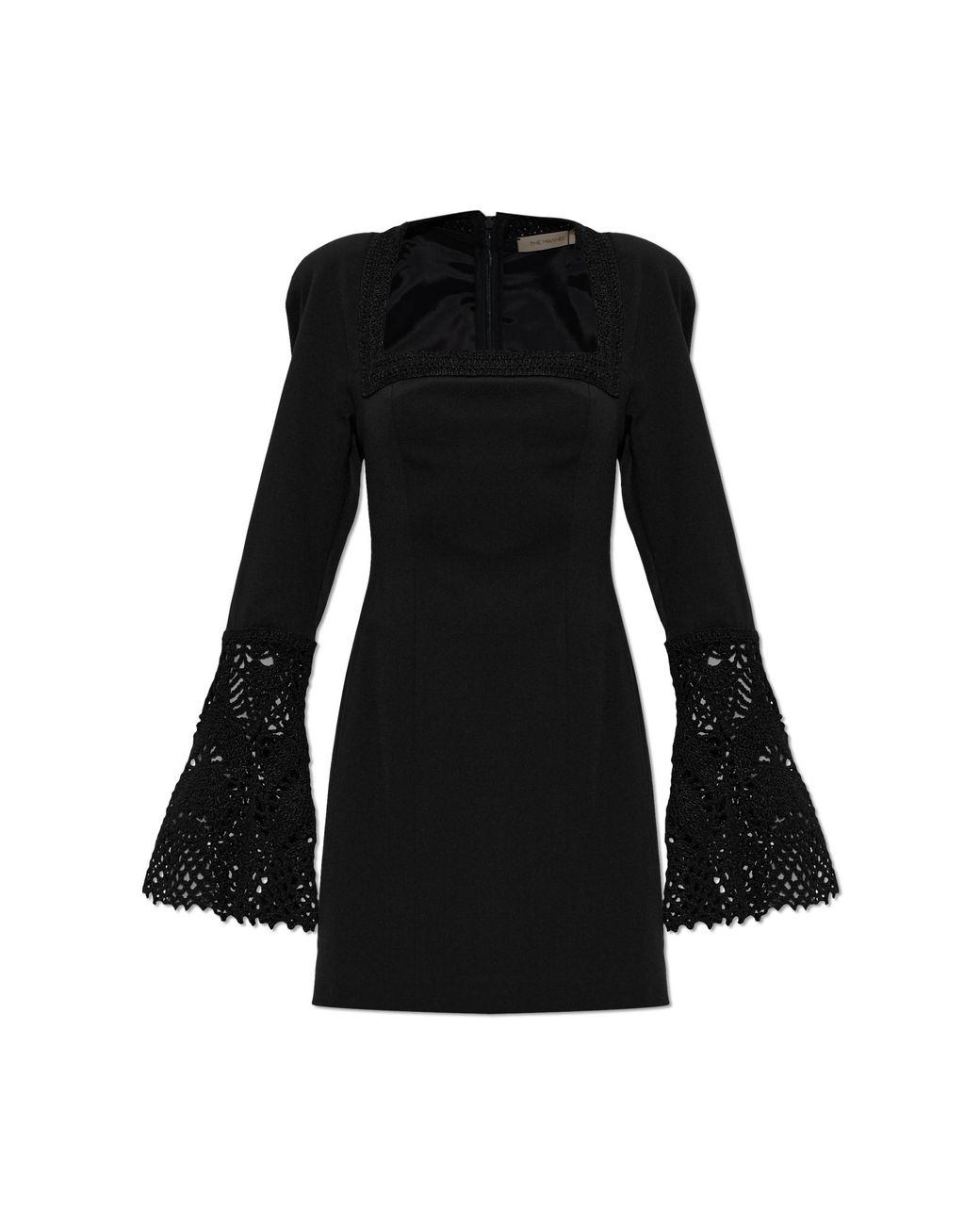 The Mannei Black Crochet-Trim Dress