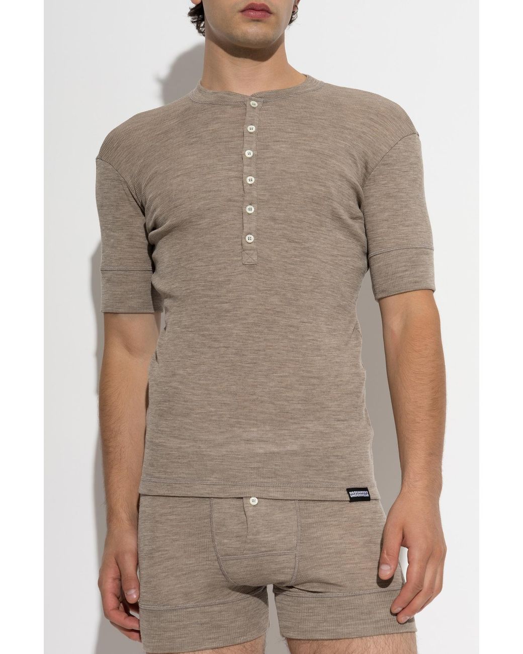 DSquared² Gray Woolen Underwear T-Shirt for men