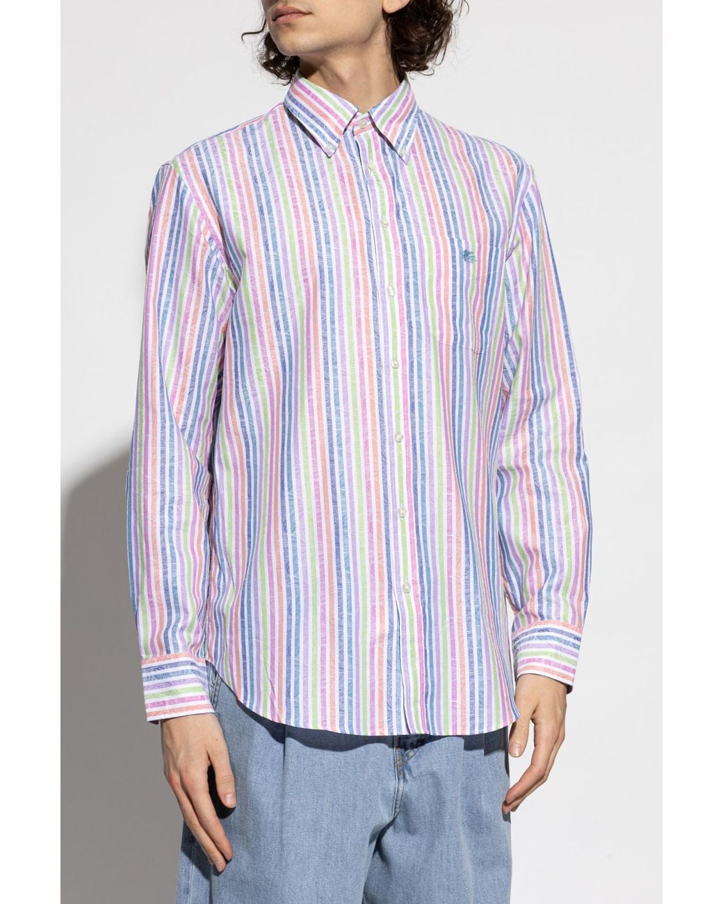 Etro White Shirt With A Striped Pattern for men