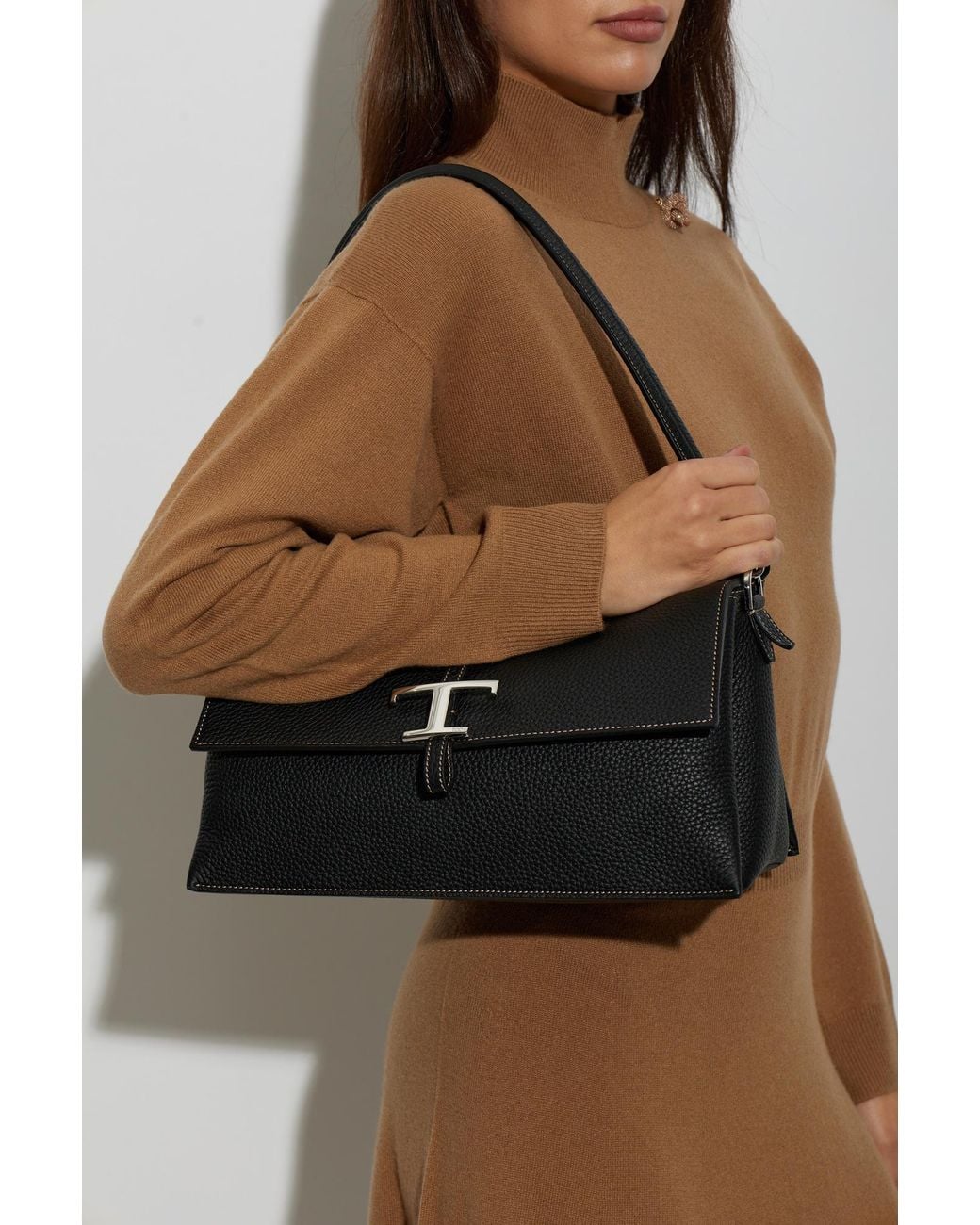 Tod's Black Leather Shoulder Bag 'Small'