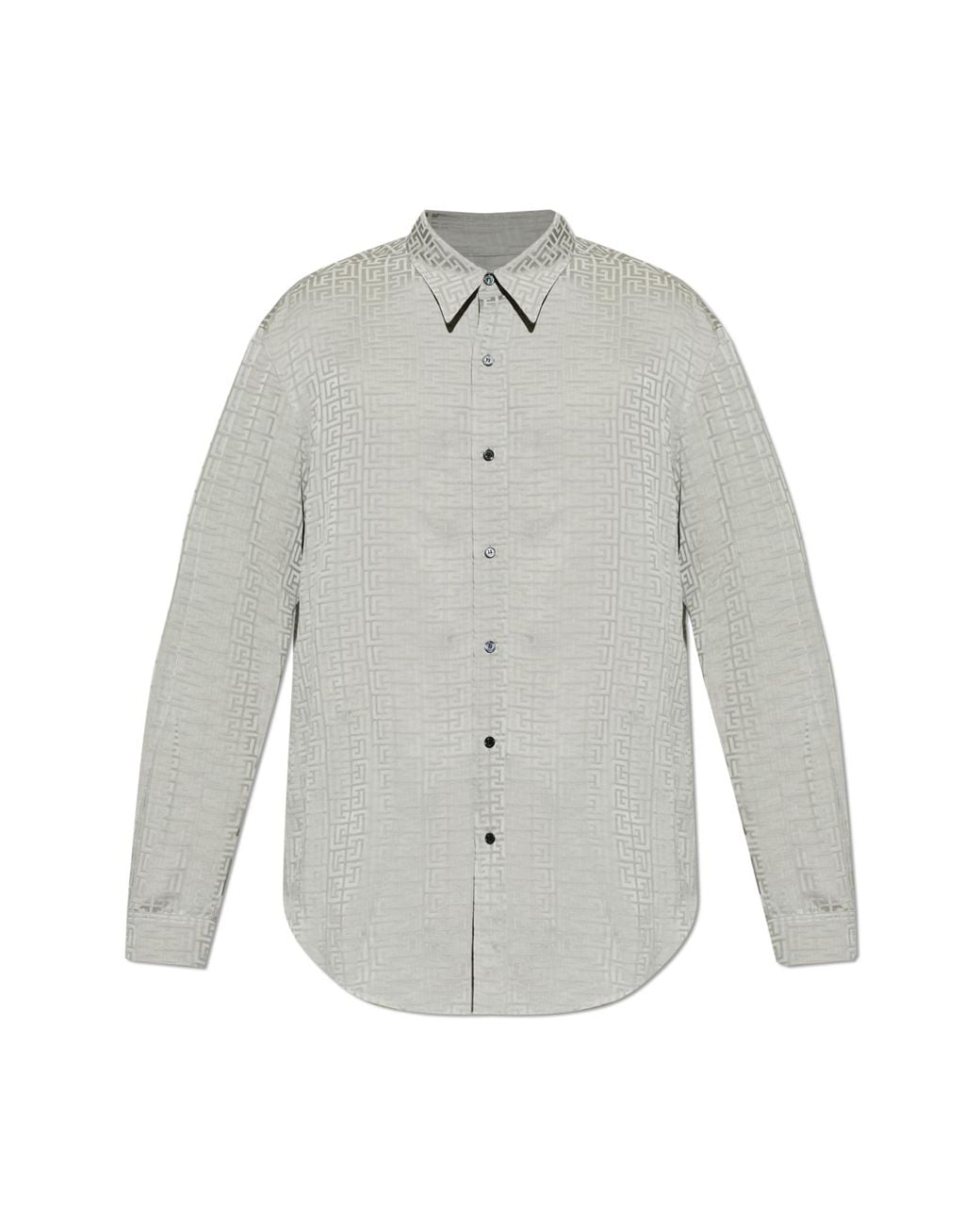 Balmain White Shirt With Monogram for men