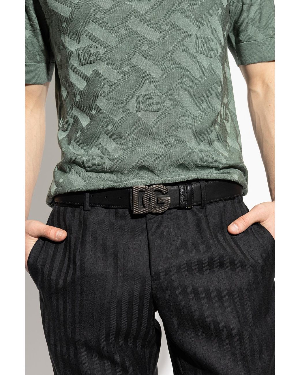 Dolce & Gabbana Black Double-Sided Belt for men
