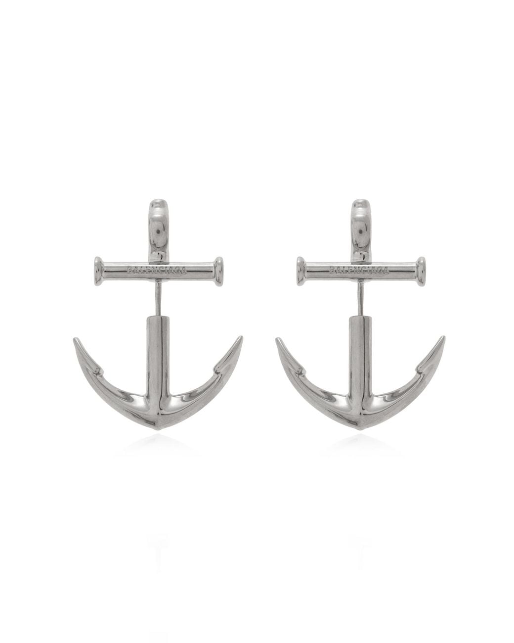 Balenciaga Metallic Anchor-Shaped Earrings