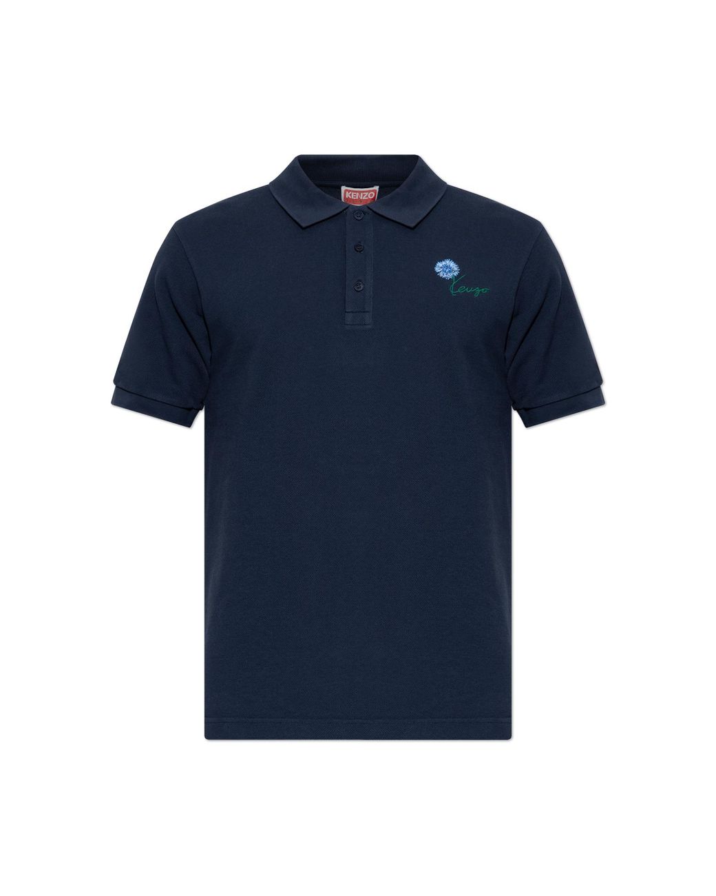KENZO Blue Polo With Logo for men