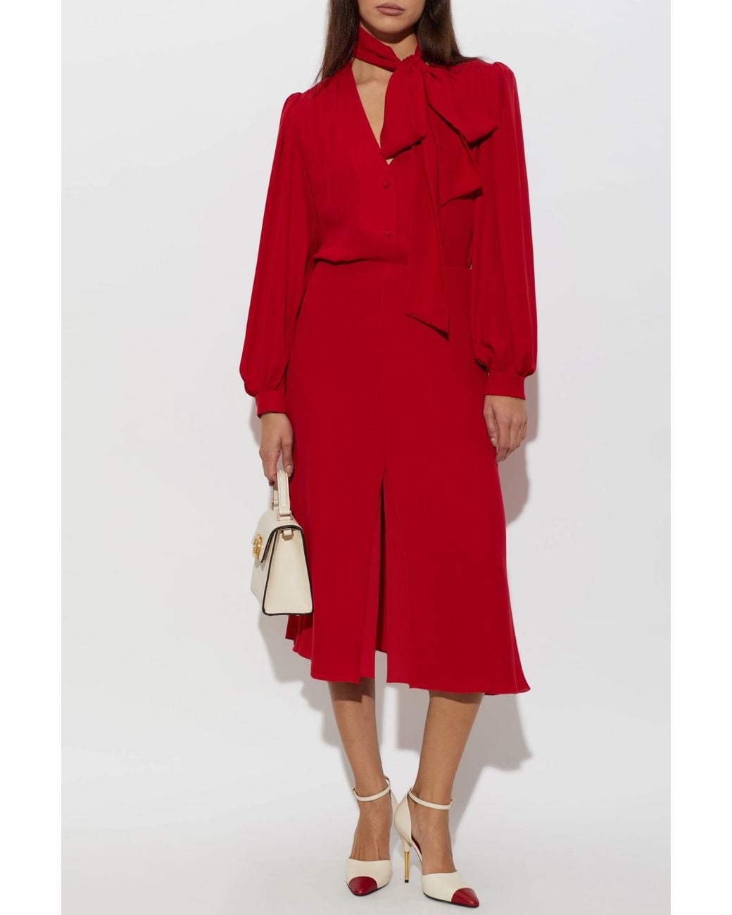 Valentino Garavani Red Silk Shirt