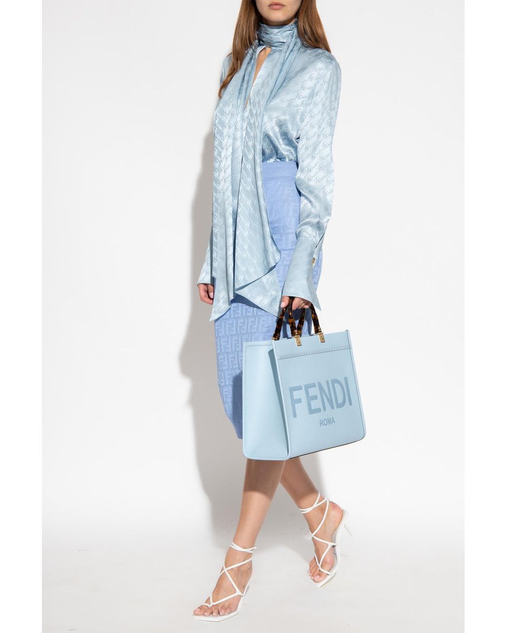 Fendi Silk Top in Blue Lyst
