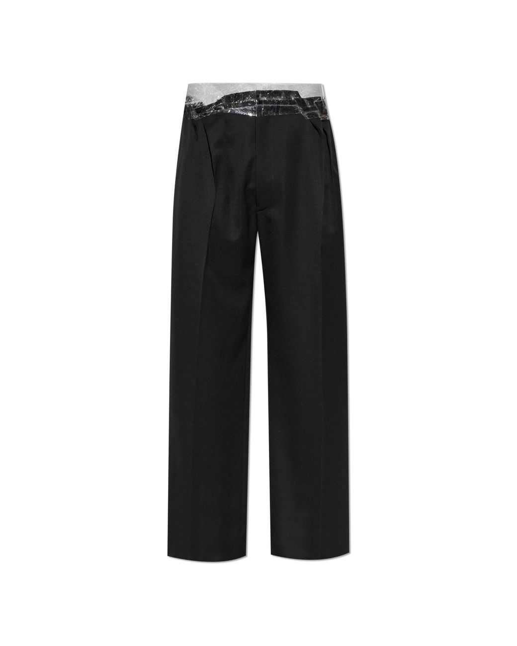 Maison Margiela Black Wool Trousers With Pleats for men