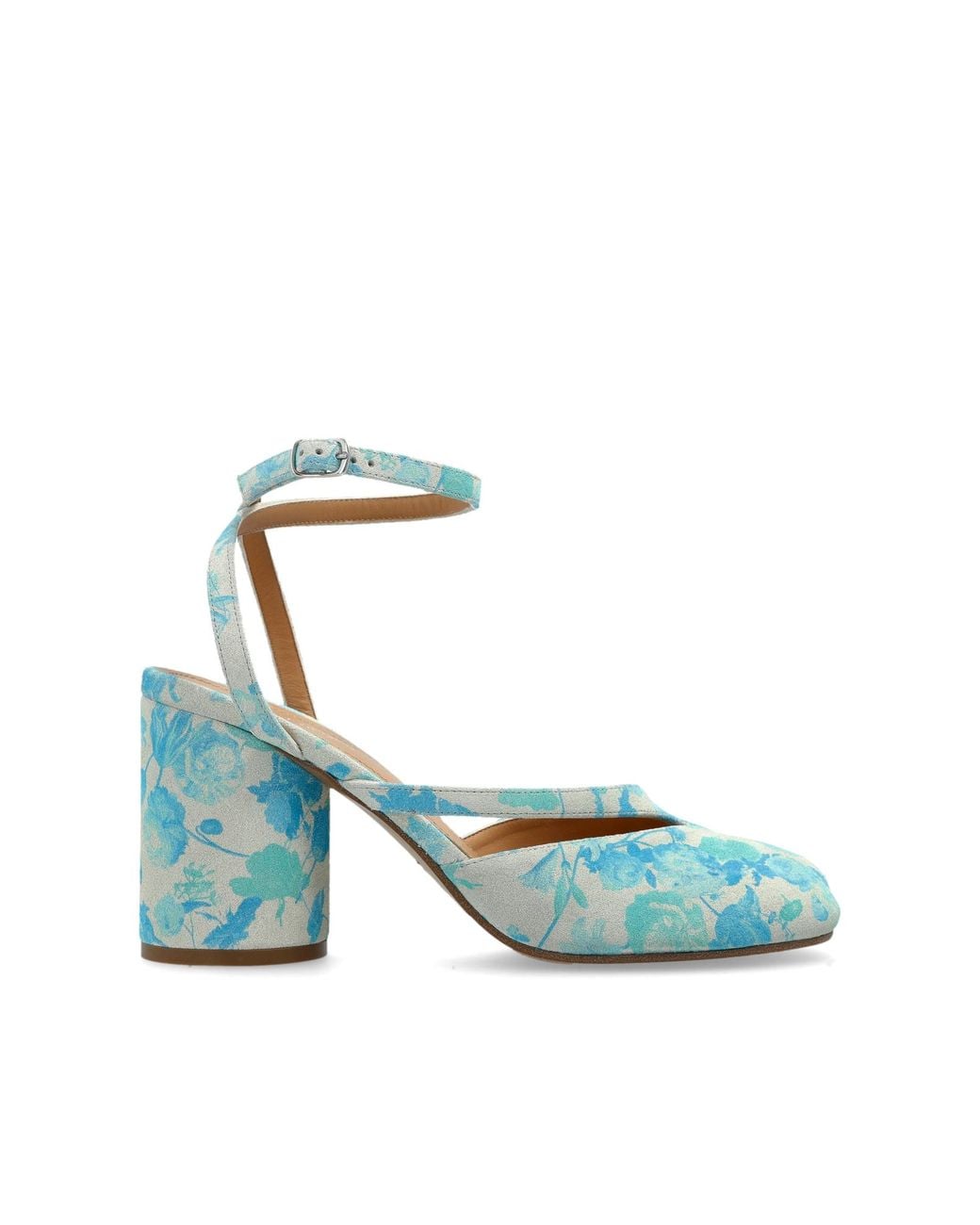 Maison Margiela Blue Heeled Shoes With 'Tabi' Cutout