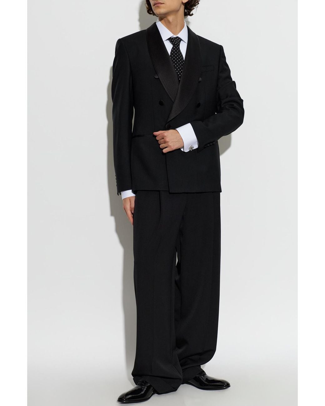 Dolce & Gabbana Black Wool Single-Vent Blazer for men