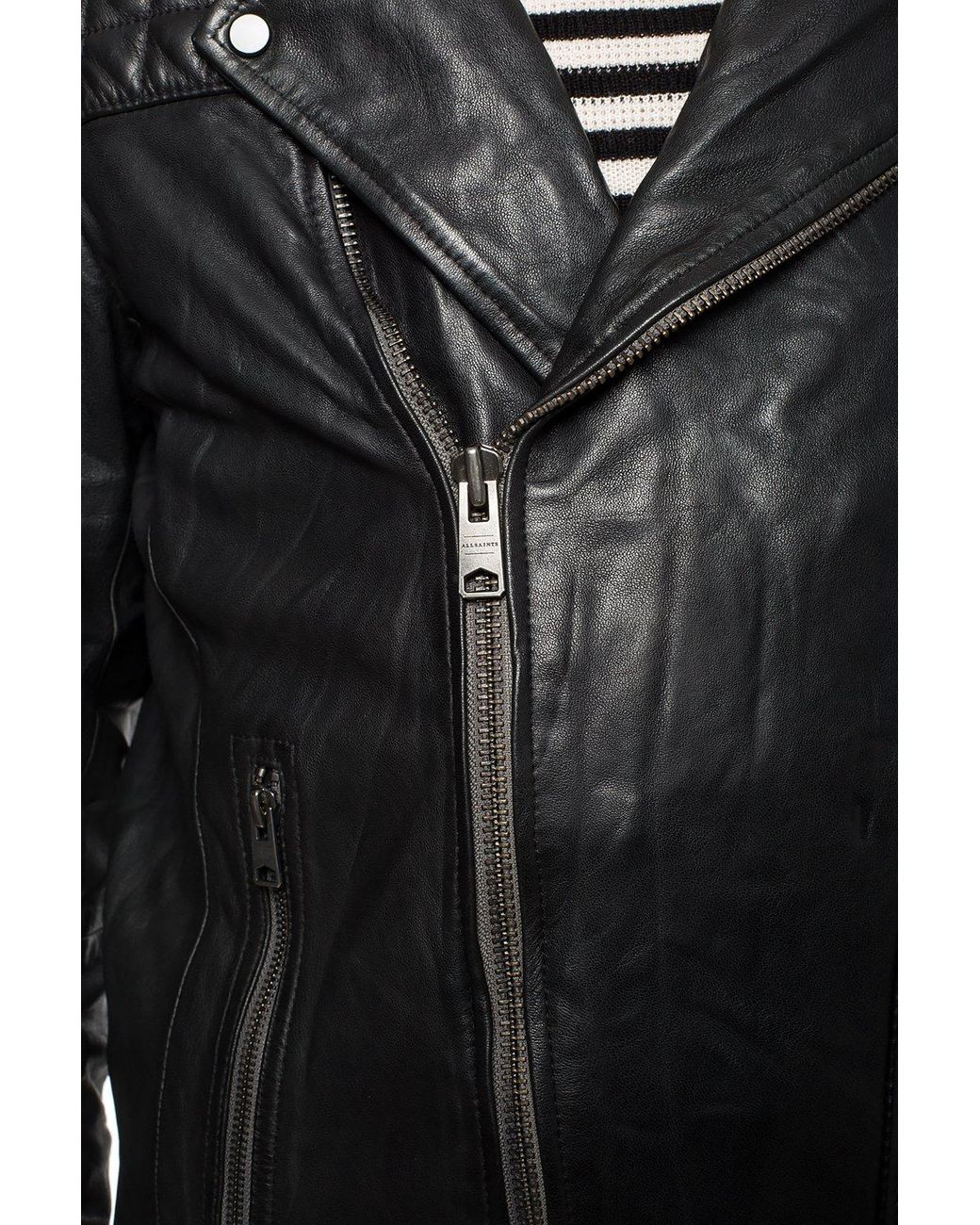 AllSaints 'conroy' Leather Jacket in Black for Men | Lyst UK
