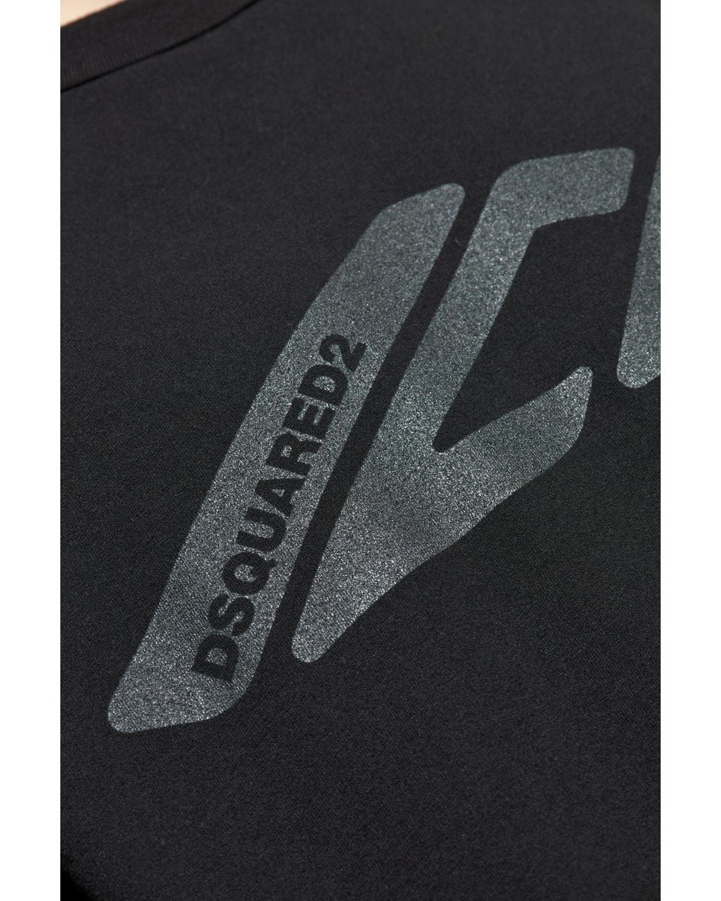 DSquared² Black T-Shirt With Logo for men