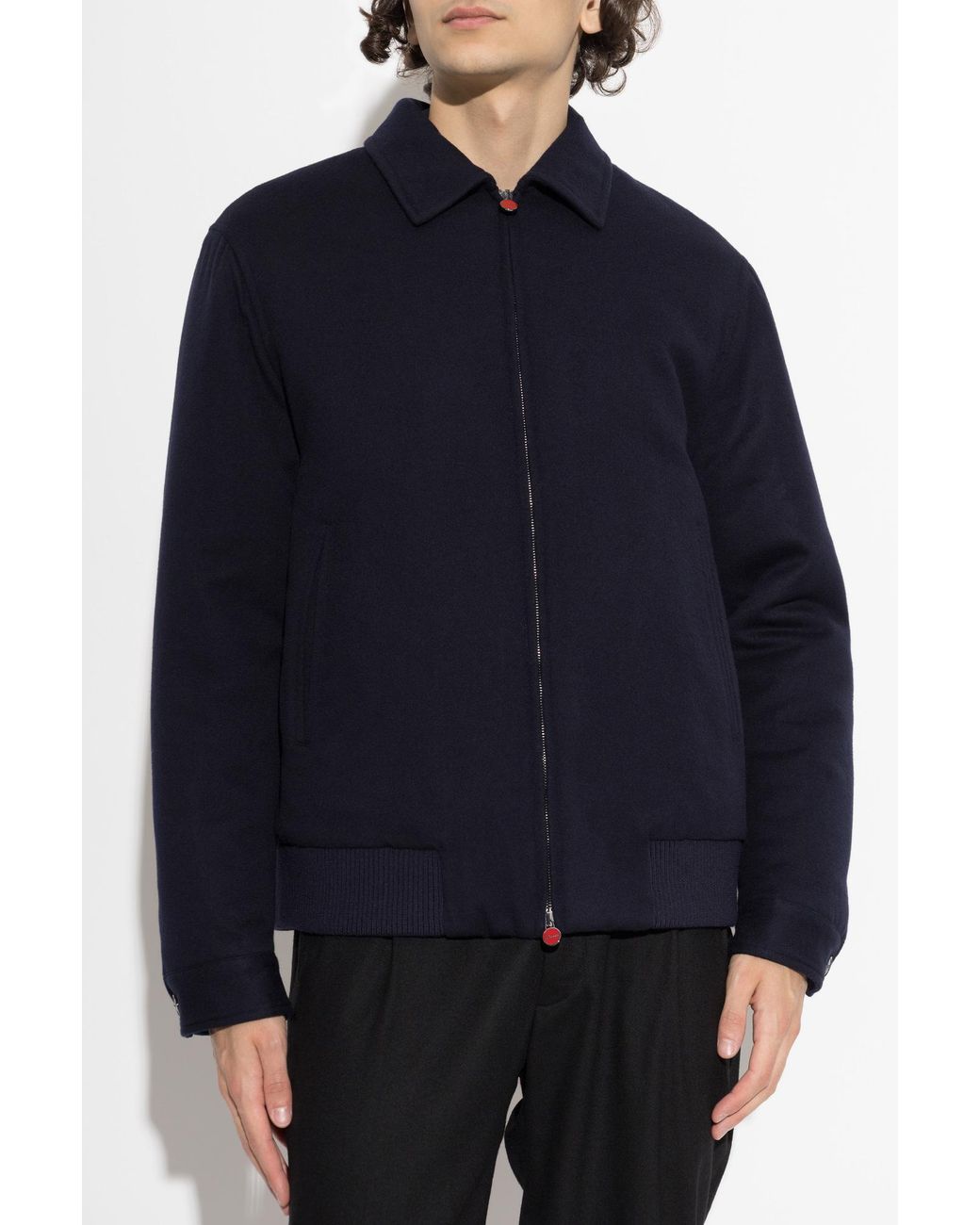 Kiton Blue Wool Jacket for men