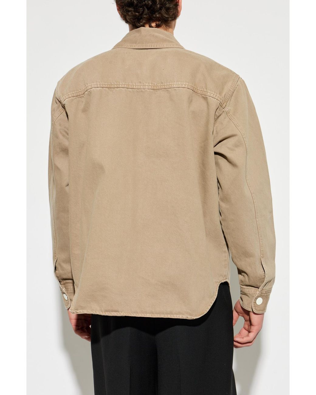 AMI Natural Denim Jacket With Patch for men