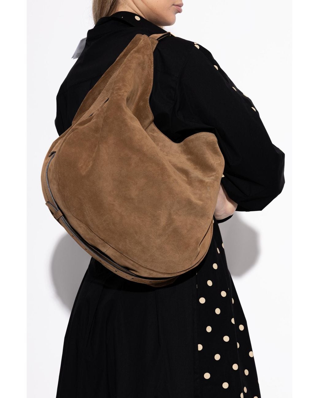 Moschino Brown Suede Handbag