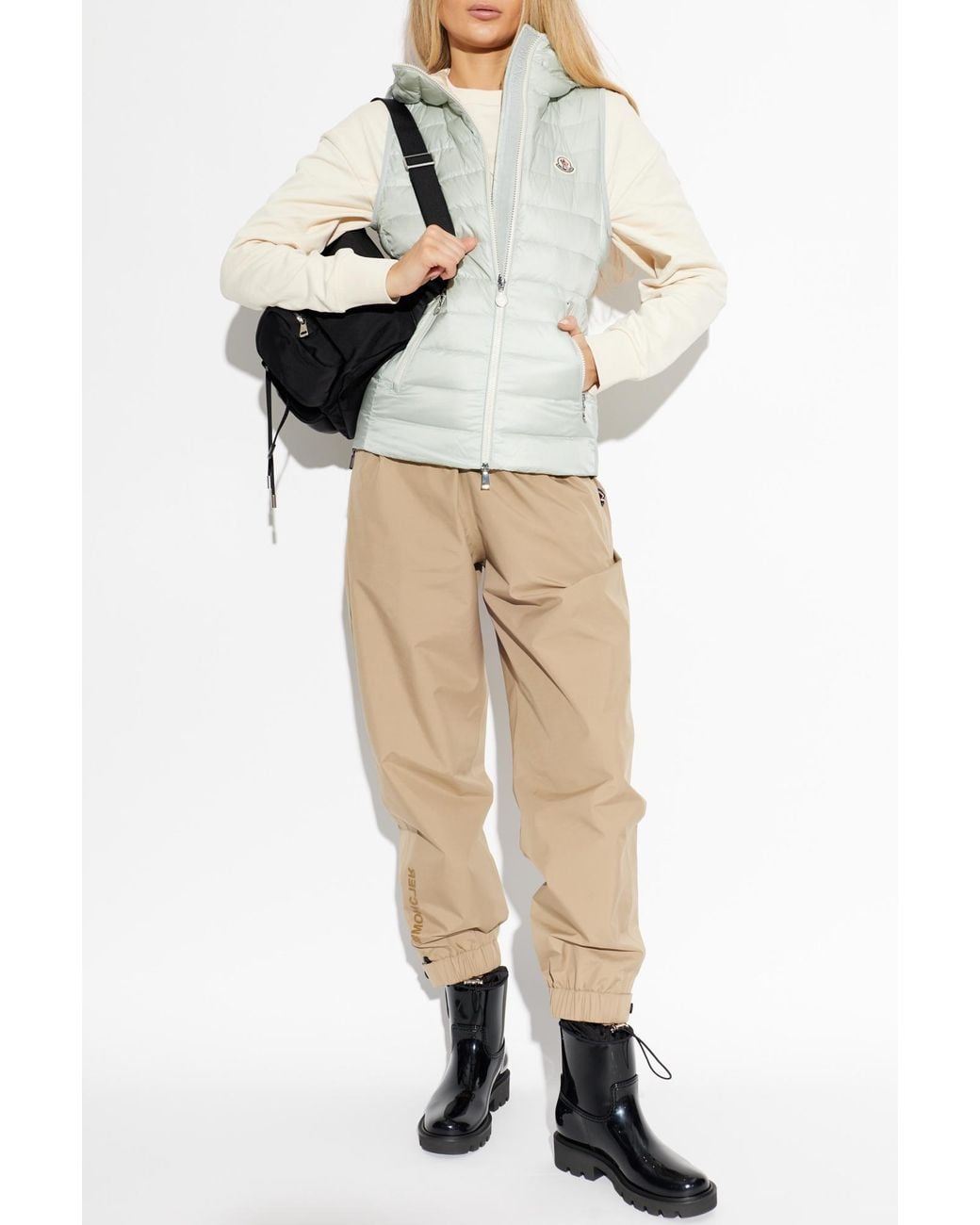 Moncler White 'Glygosse' Puffer Vest