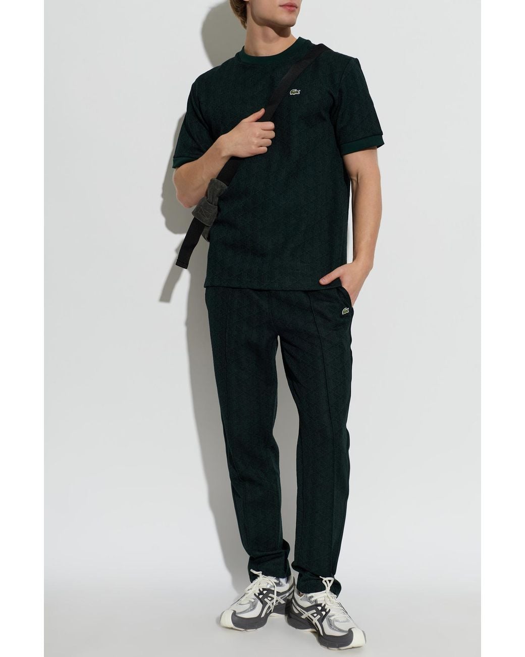 Lacoste Black Monogram Sweatpants for men