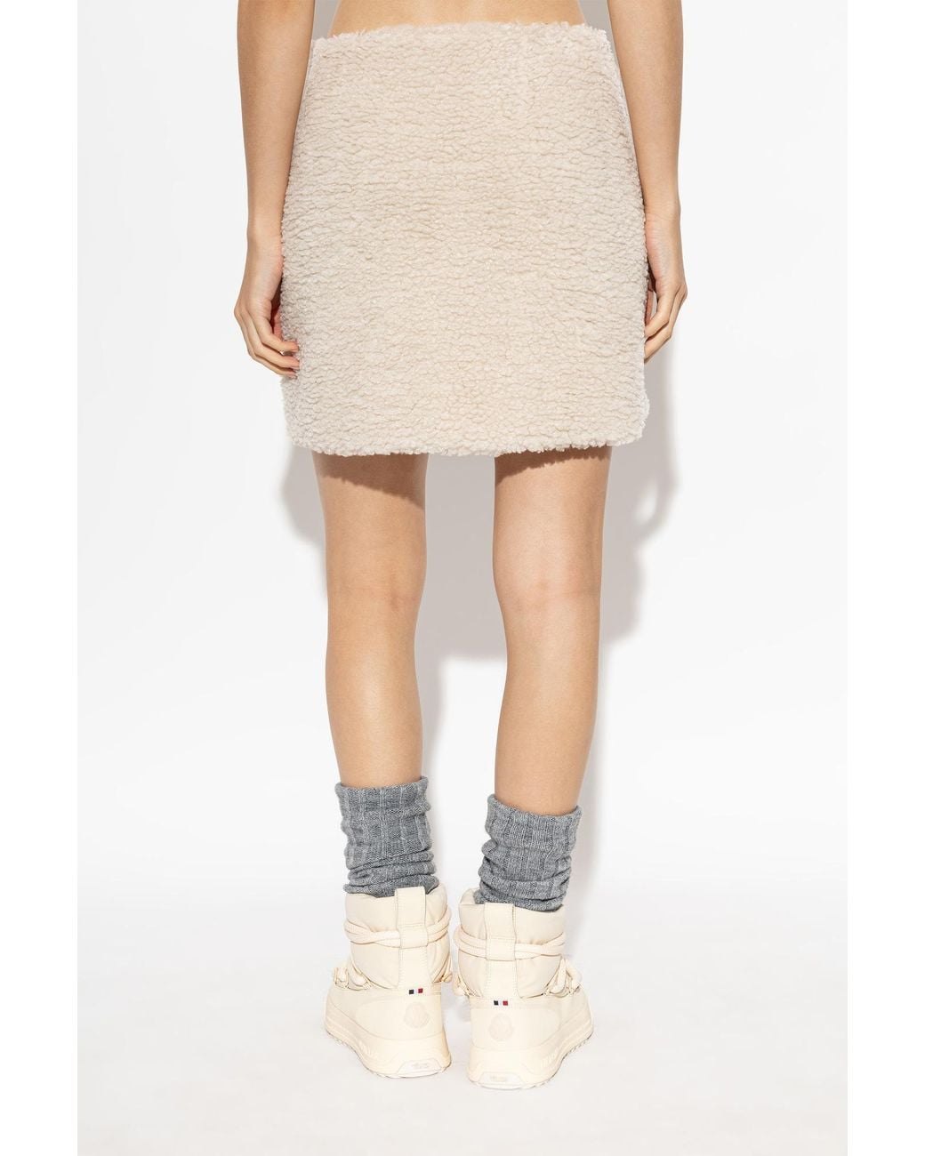 Moncler Natural Logo-Patch Mini Skirt