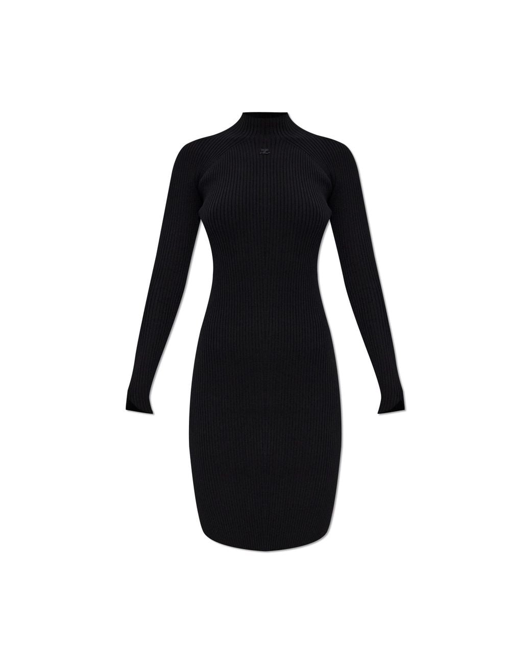 Courreges Black Ribbed Dress