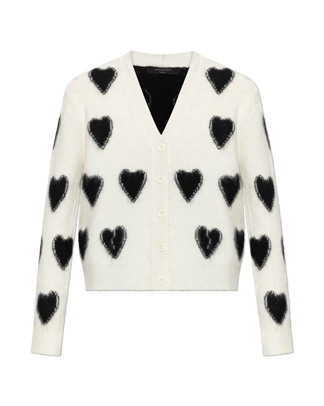 AllSaints Black Cardigan 'Scatter Heart'