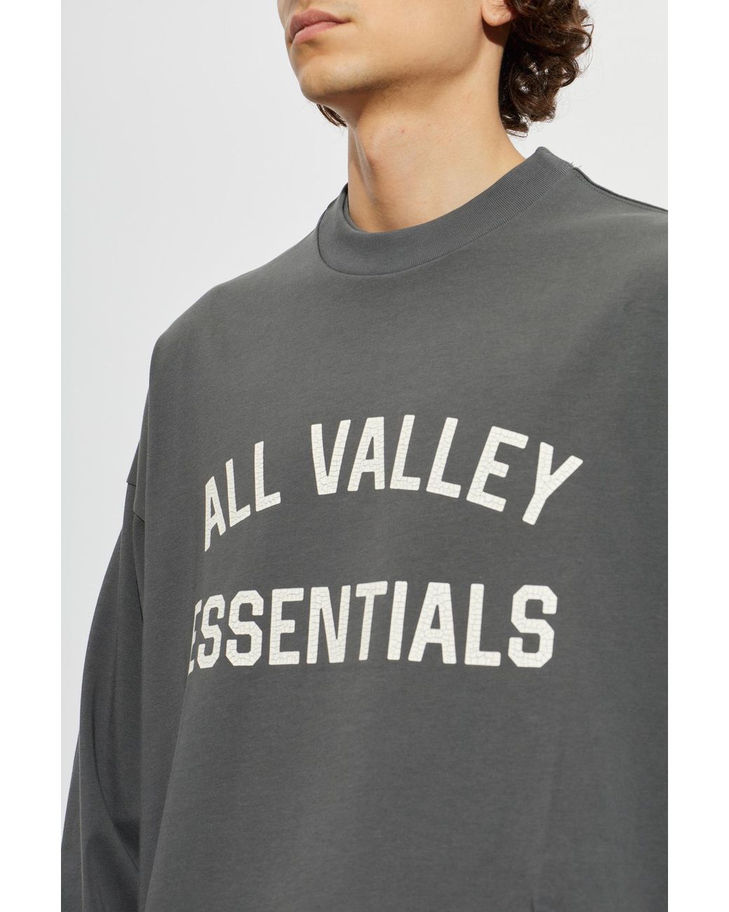 Fear Of God Gray Cotton T-Shirt With Print for men
