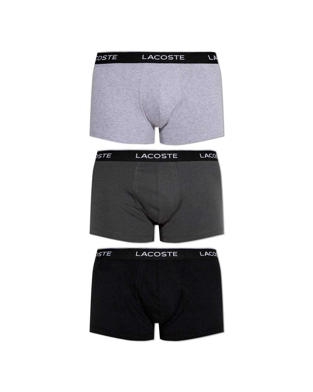 Lacoste White Three-Pack Of Cotton Boxer Briefs for men