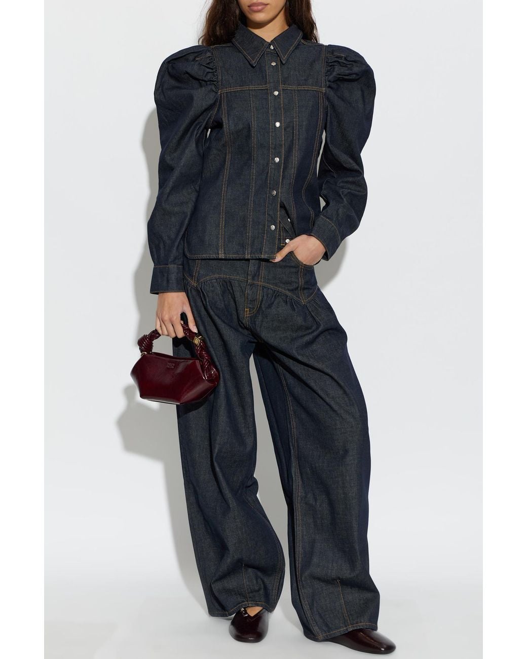 Ganni Blue Loose-Fit High-Rise Jeans