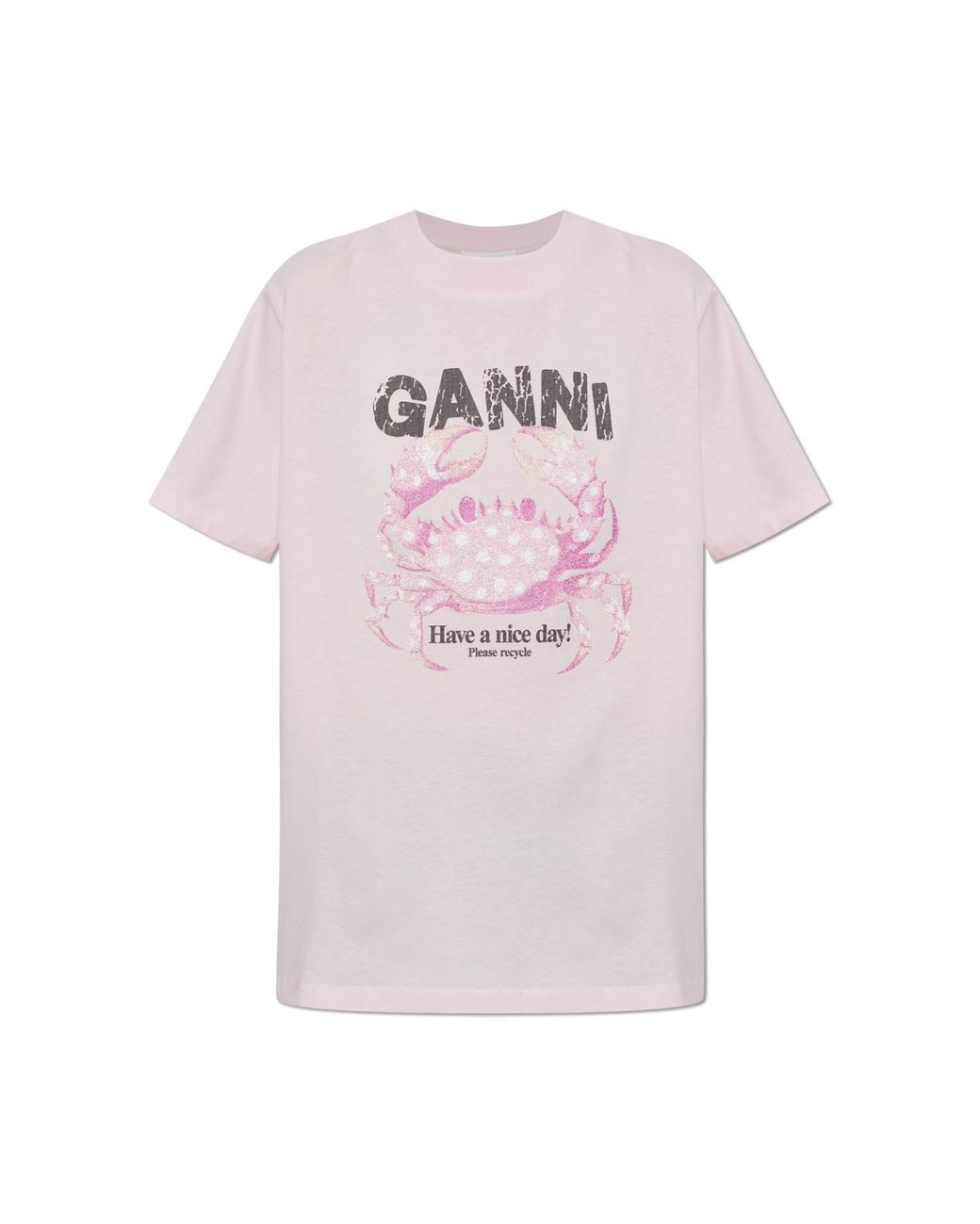 Ganni Pink T-Shirt With Print