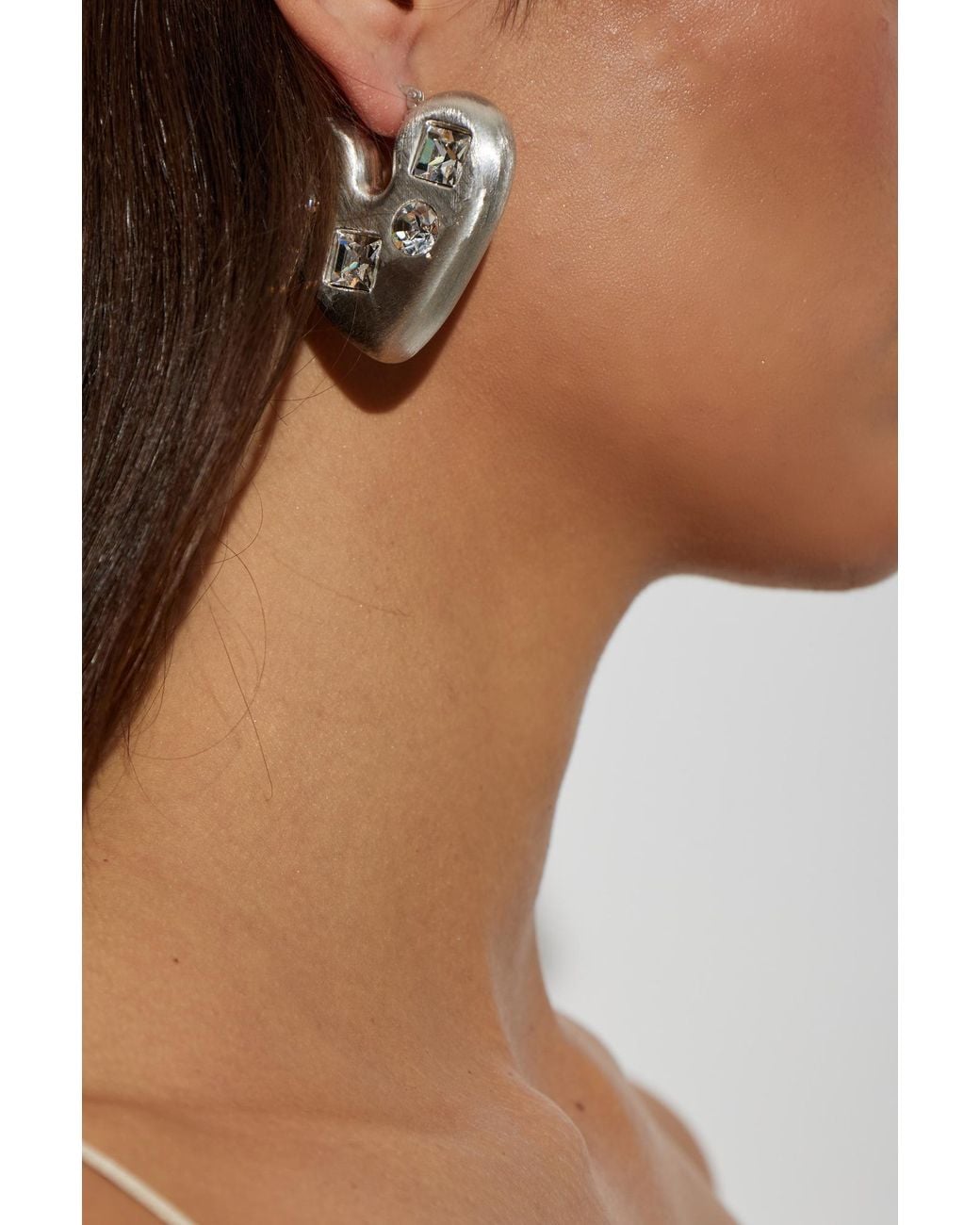 Jacquemus Gray Heart-Shaped Earrings