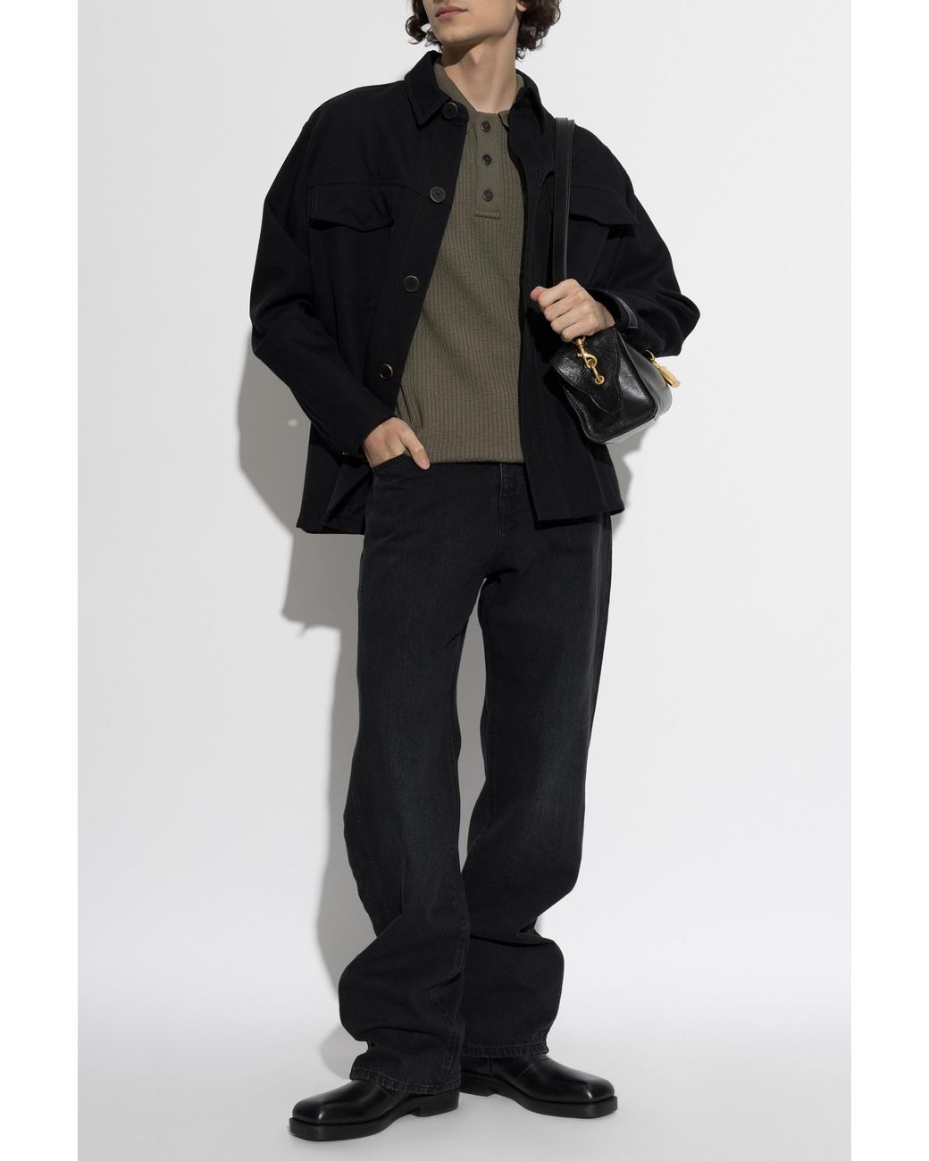 Balmain Green Wool Sweater With Pocket for men