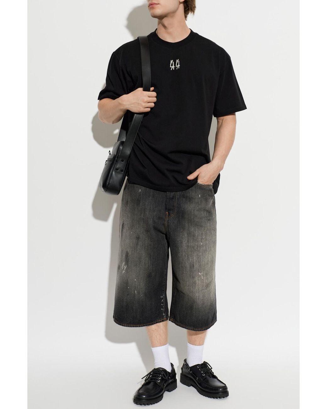 44 Label Group Black T-Shirt With Print for men