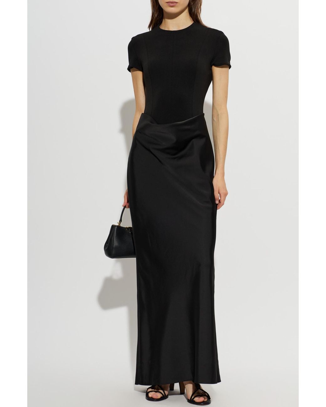 ROTATE BIRGER CHRISTENSEN Black Dress Made Of Combined Materials