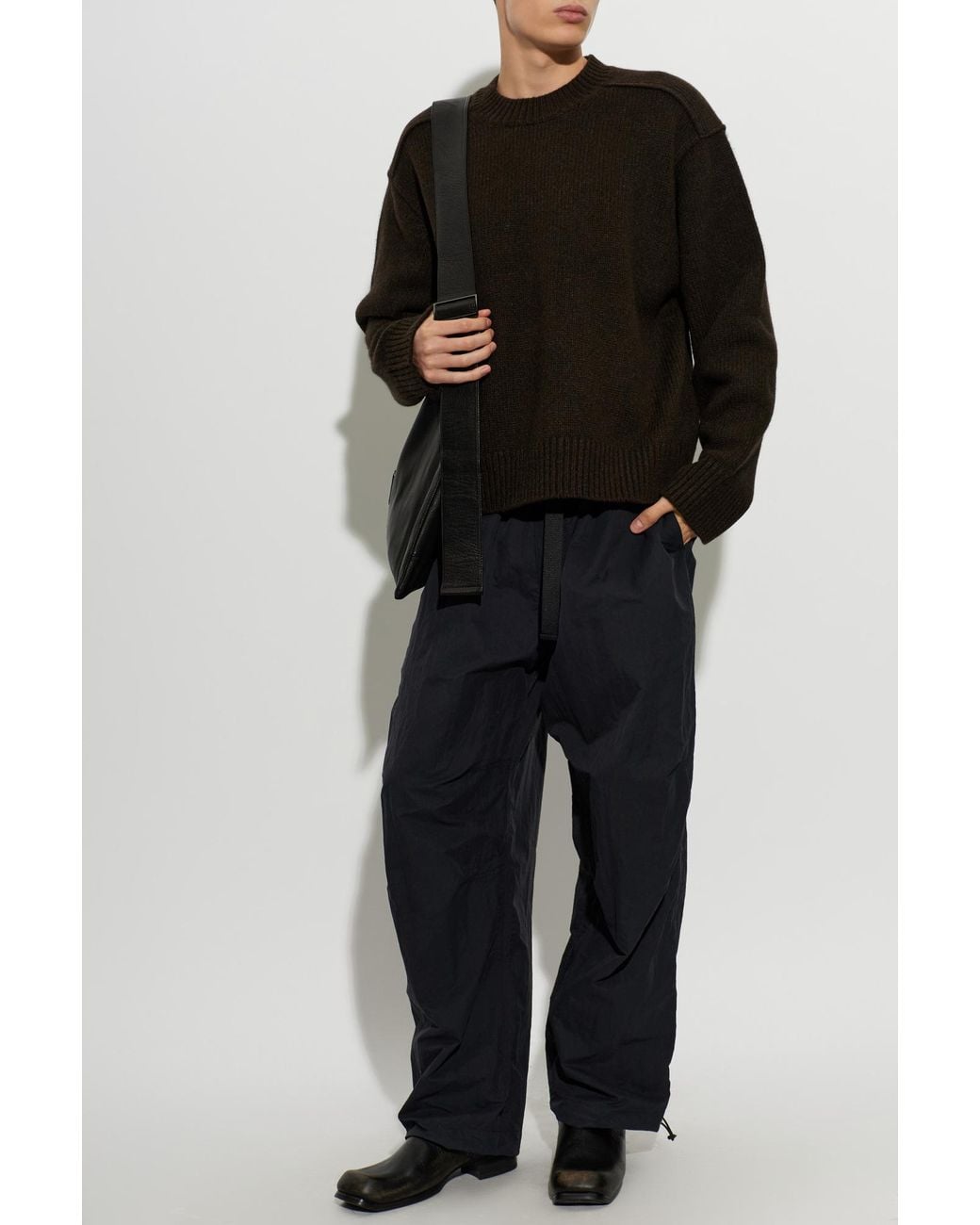 Studio Nicholson Black Wool Sweater 'Berez' for men
