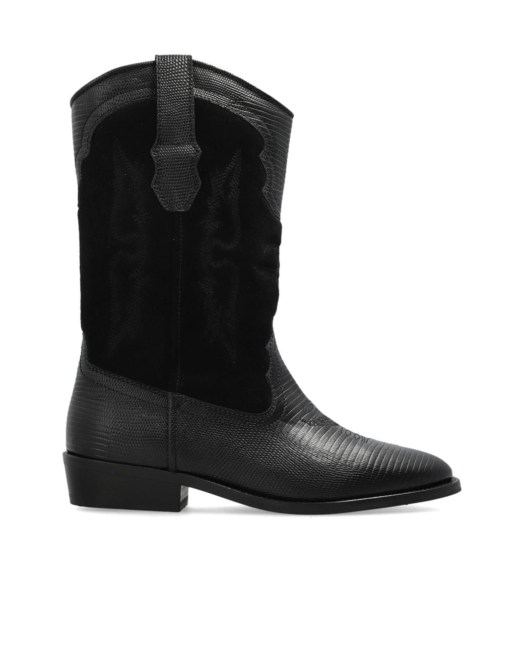 Zadig & Voltaire Black 'Tex Western Wild' Ankle Boots
