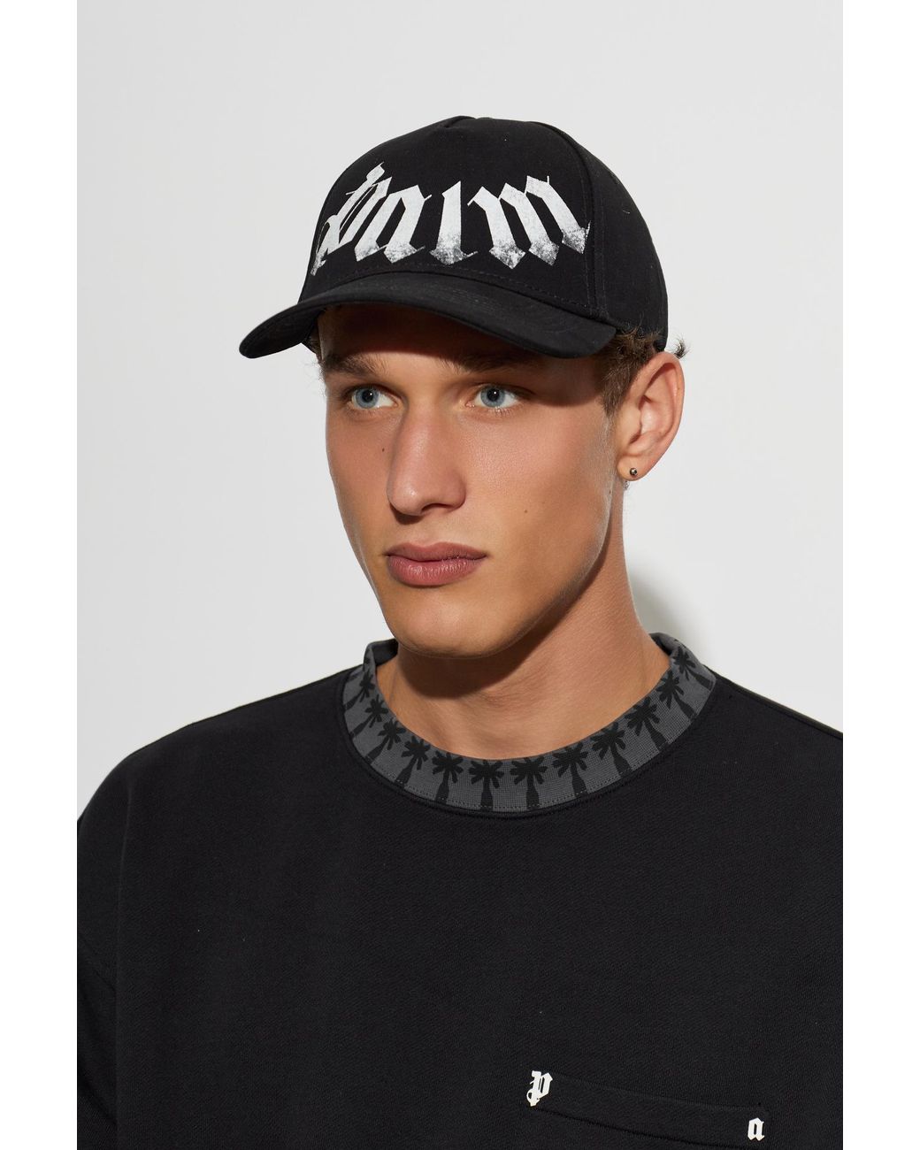 Palm Angels Black Baseball Cap for men