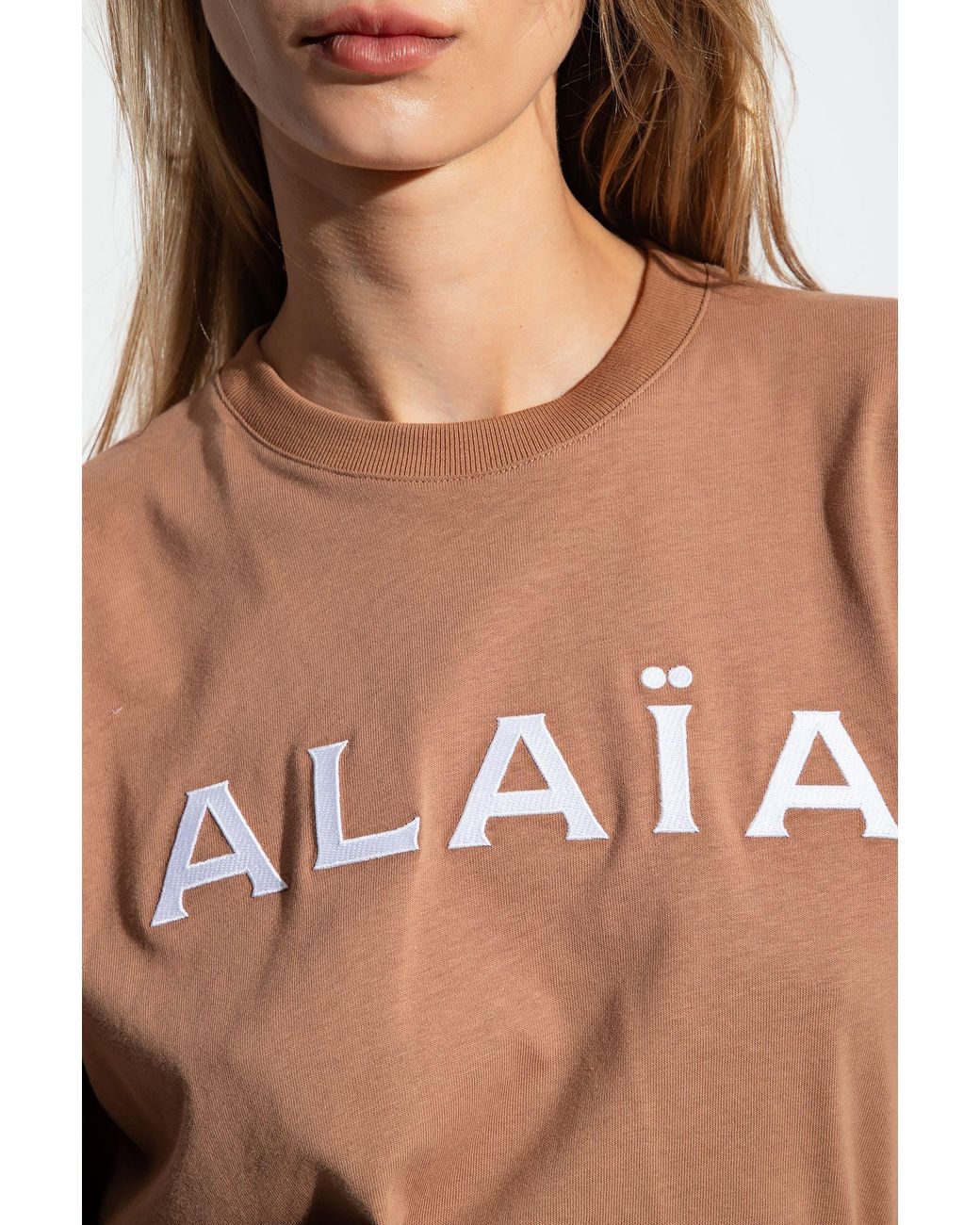 Alaïa T-shirt With Logo in White | Lyst