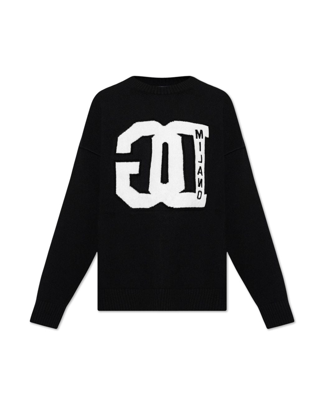 Dolce & Gabbana Black Sweater With Embroidered Logo for men