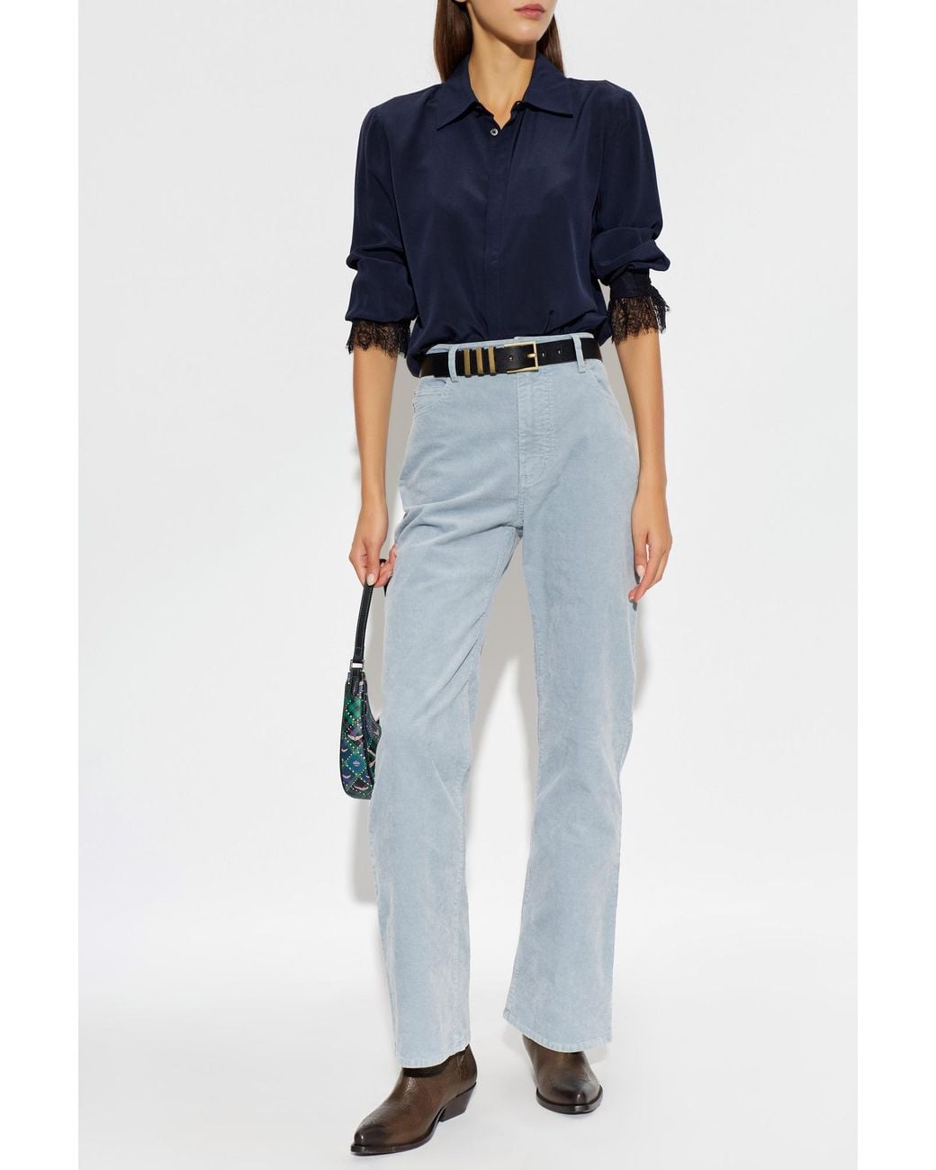 Zadig & Voltaire Blue 'Evy' Corduroy Trousers