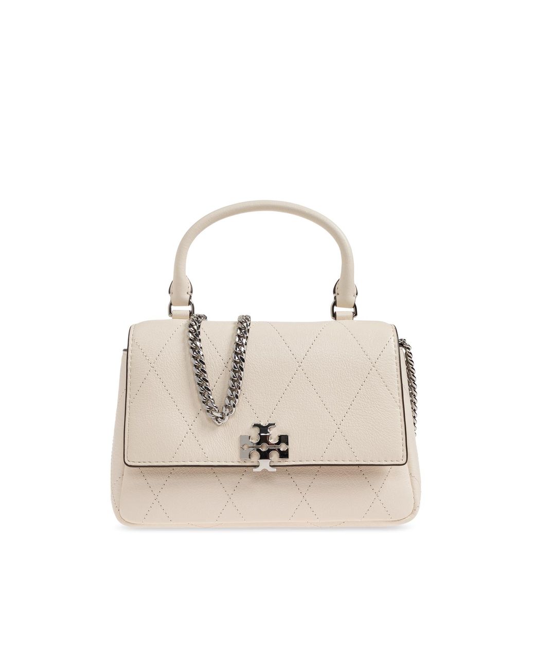Tory Burch White 'Charlie' Chain Wallet