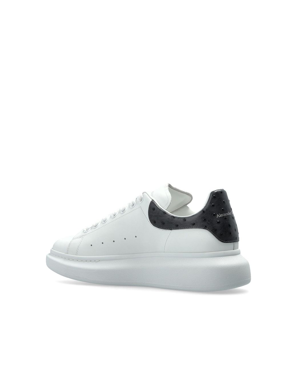 McQueen White Leather Sports Shoes With Logo for men